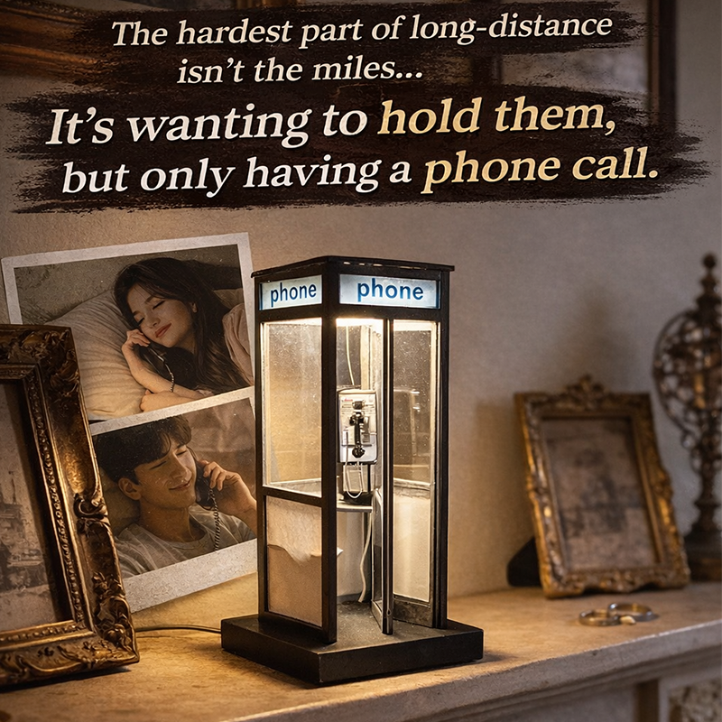 Table Lamp Vintage Telephone Booth Warm White Plug-In