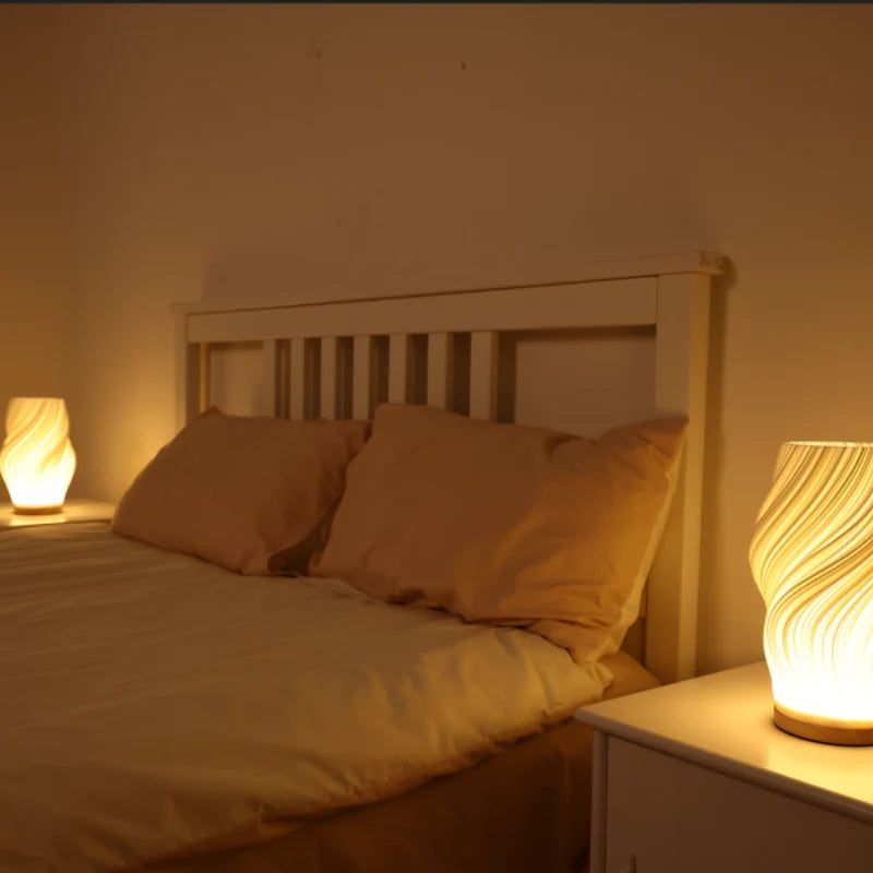Table Lamp Wave Design Integrated LED