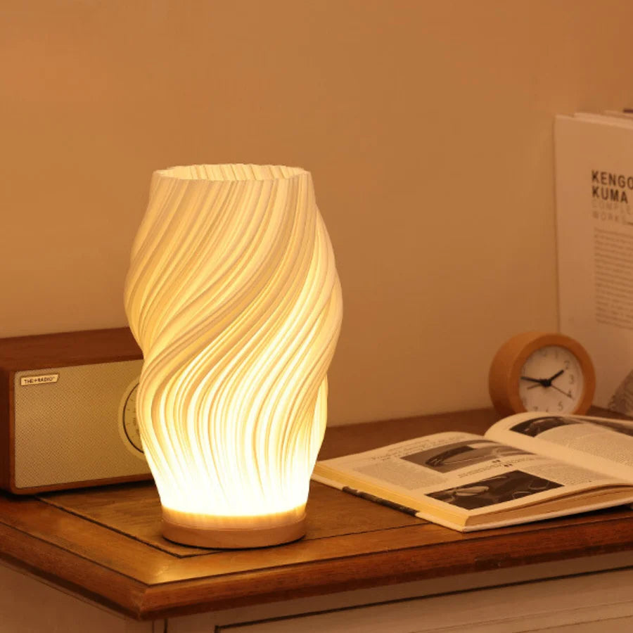 Table Lamp Wave Design Integrated LED