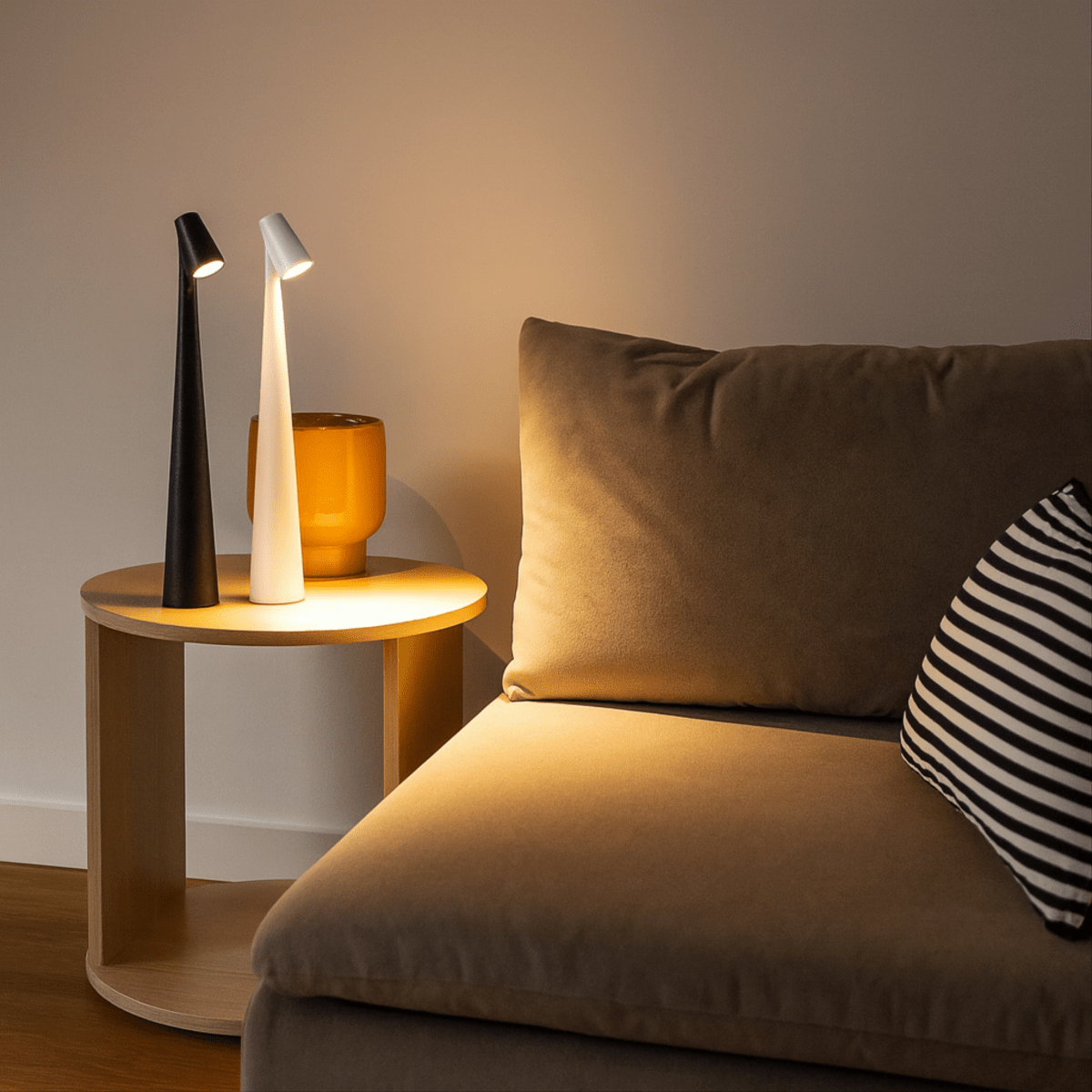 Table Lamp Wireless Rechargeable Dimmable LED Metal Housing