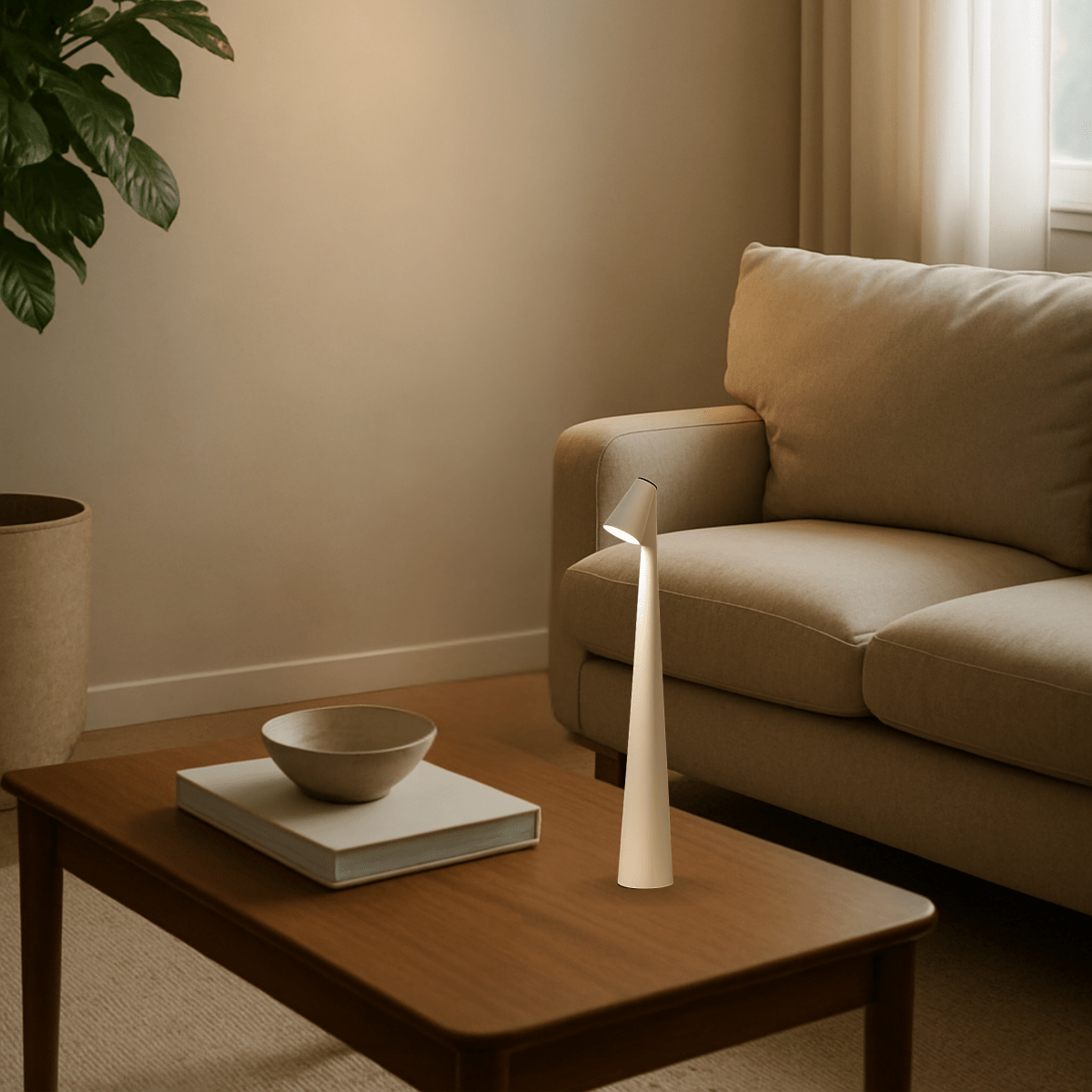 Table Lamp Wireless Rechargeable Dimmable LED Metal Housing