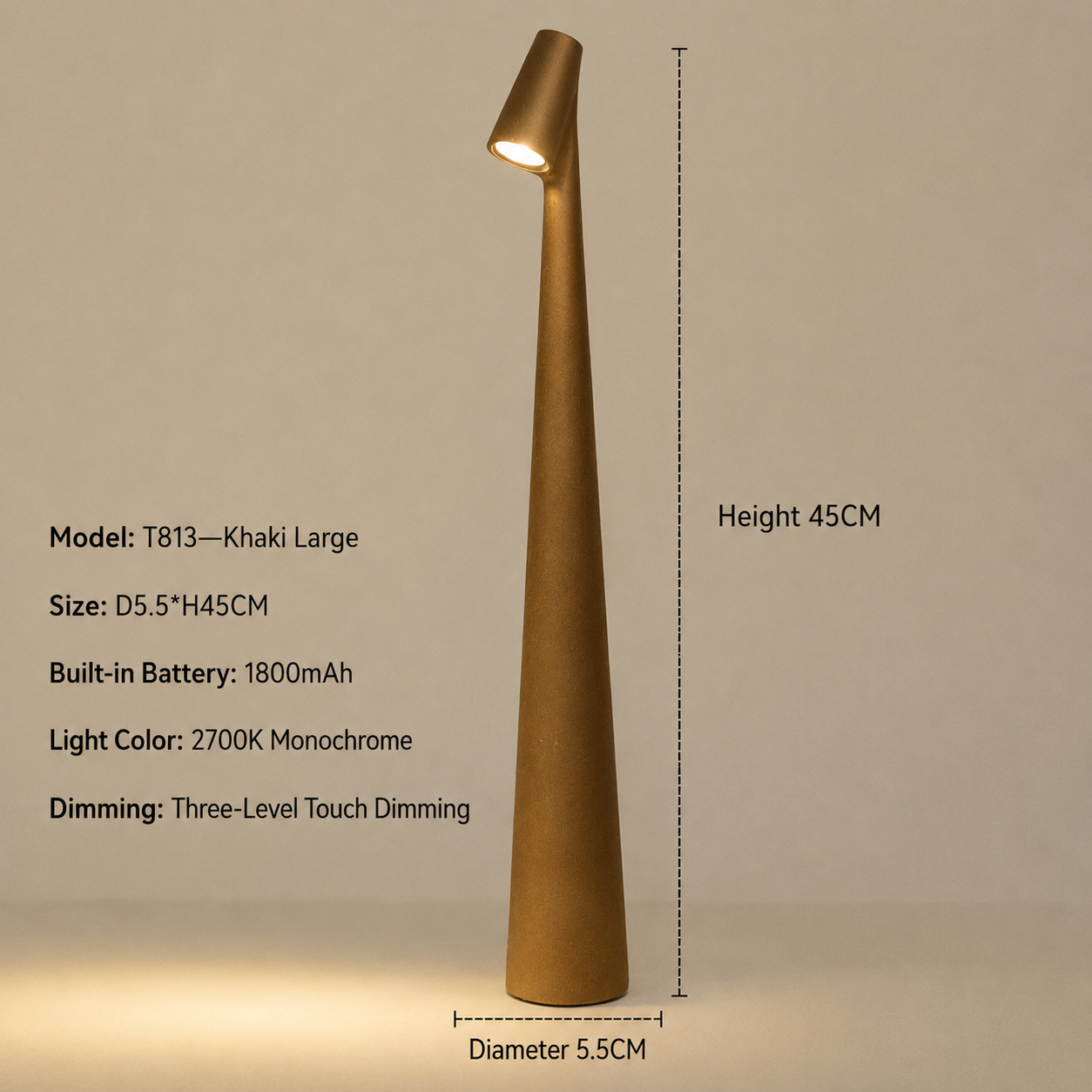 Table Lamp Wireless Rechargeable LED Touch Dimming