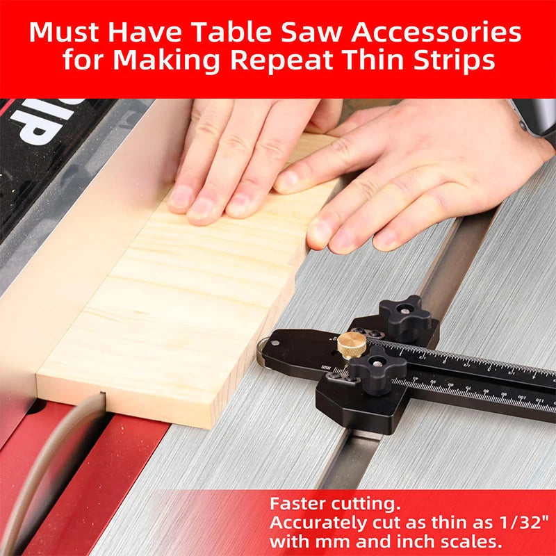 Table Saw Thin-Cut Guide Brass Fine-Adjustment & Laser Scale