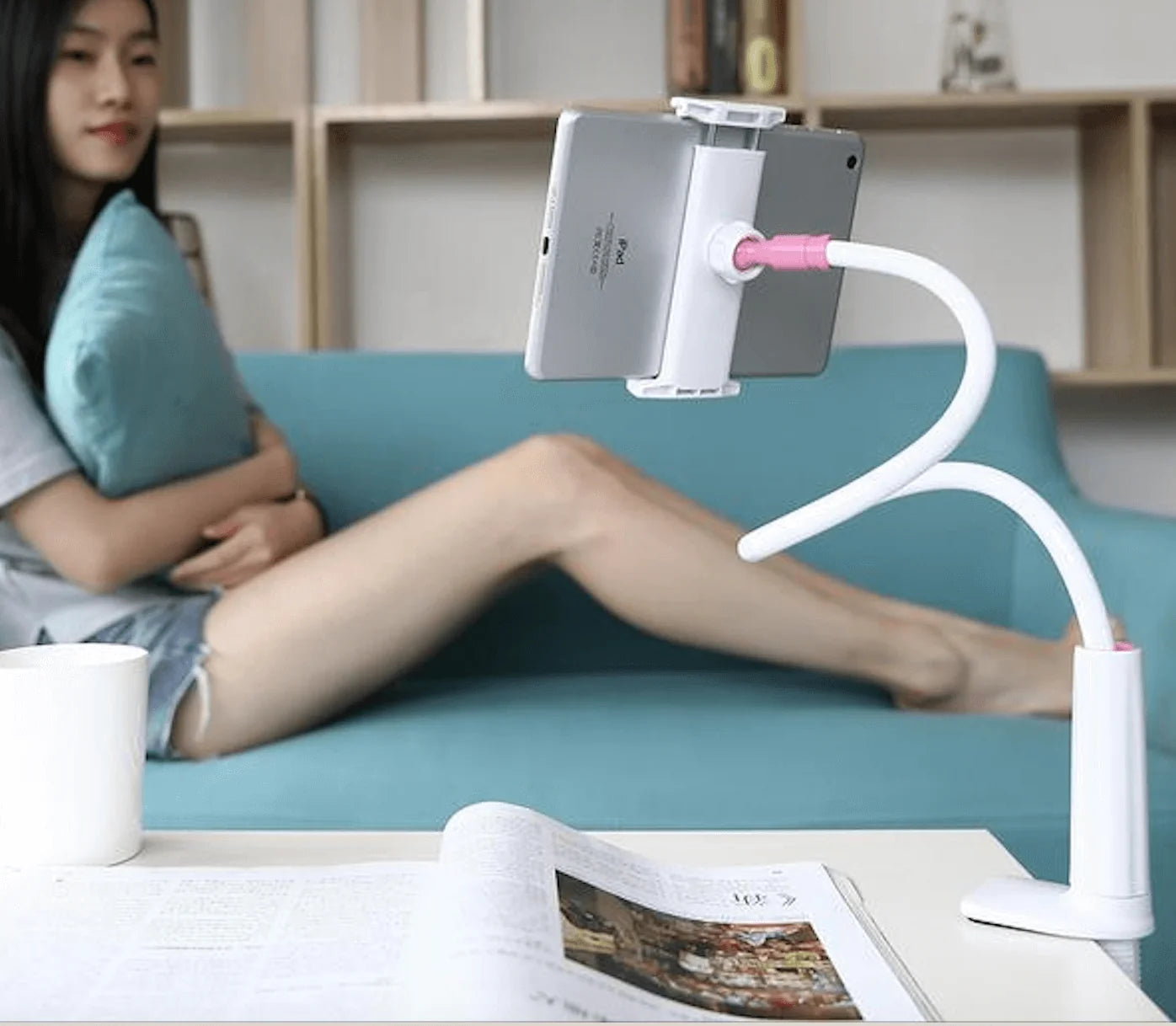 Tablet & Phone Stand Flexible 360° Gooseneck Clamp Mount