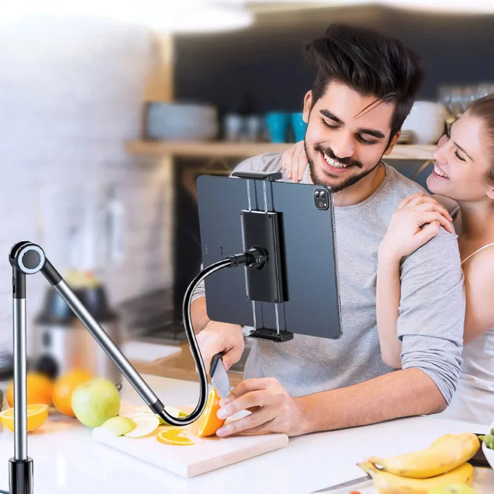 Tablet & Phone Stand Gooseneck 360° Rotation Tool-Free Clamp