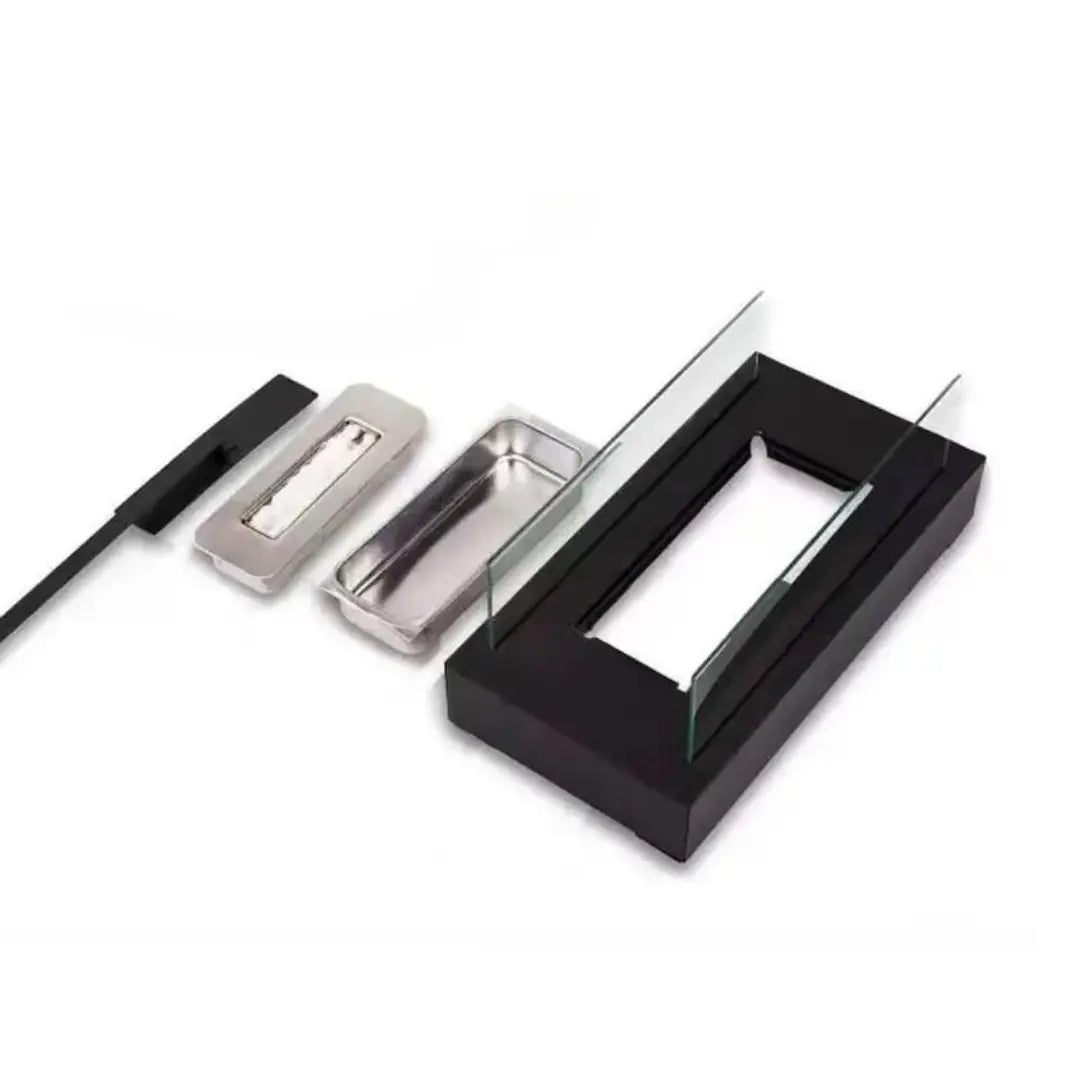 Tabletop Bio-Ethanol Fireplace Laminated Glass & Stainless Steel