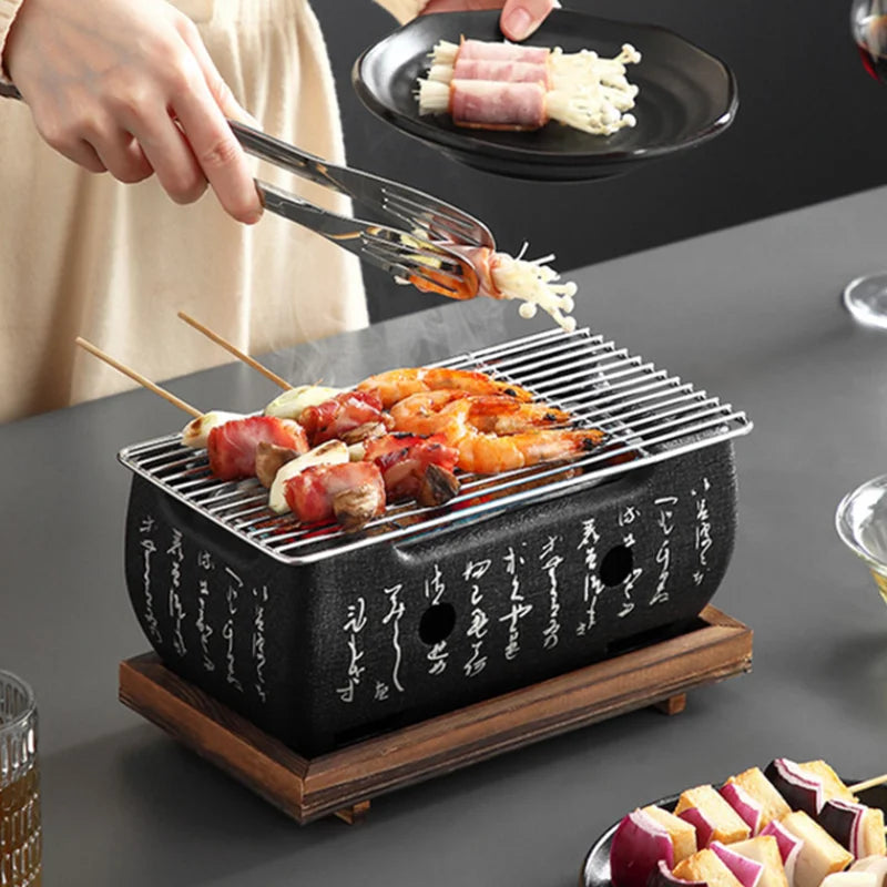 Tabletop Charcoal Grill Portable Heat-Resistant Steel