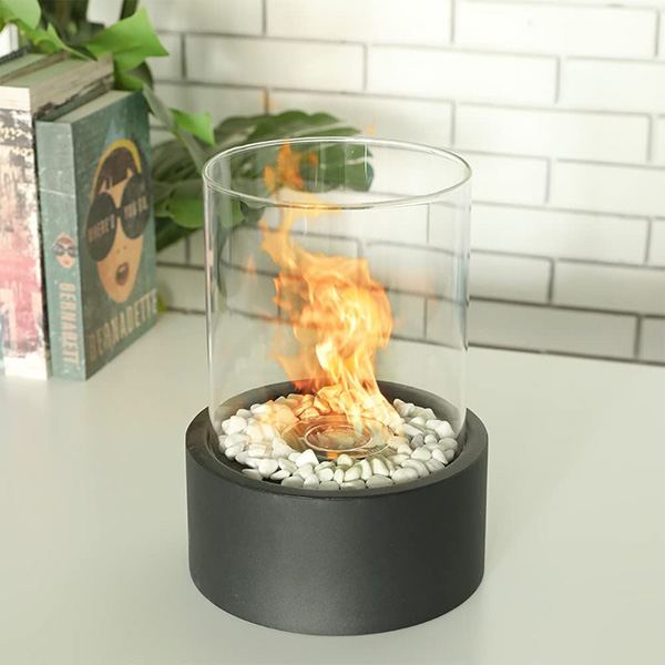 Tabletop Fireplace Compact Tempered Glass Indoor Outdoor