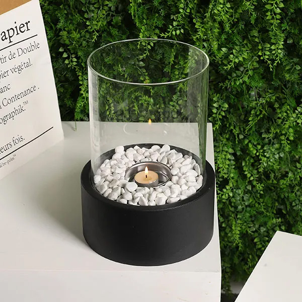 Tabletop Fireplace Compact Tempered Glass Indoor Outdoor