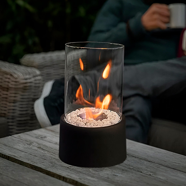 Tabletop Fireplace Compact Tempered Glass Indoor Outdoor