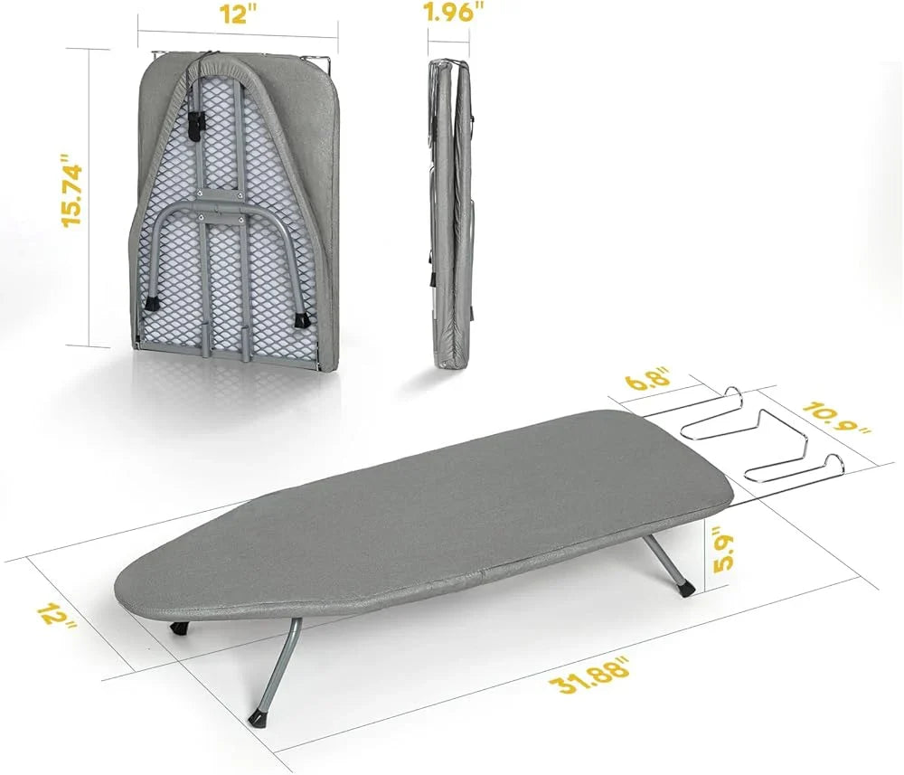 Tabletop Ironing Board Foldable Space-Saving Padded Cover & Iron Rest