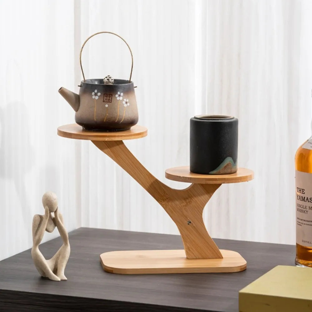 Tabletop Shelf Bamboo Multi-Level Space-Saving