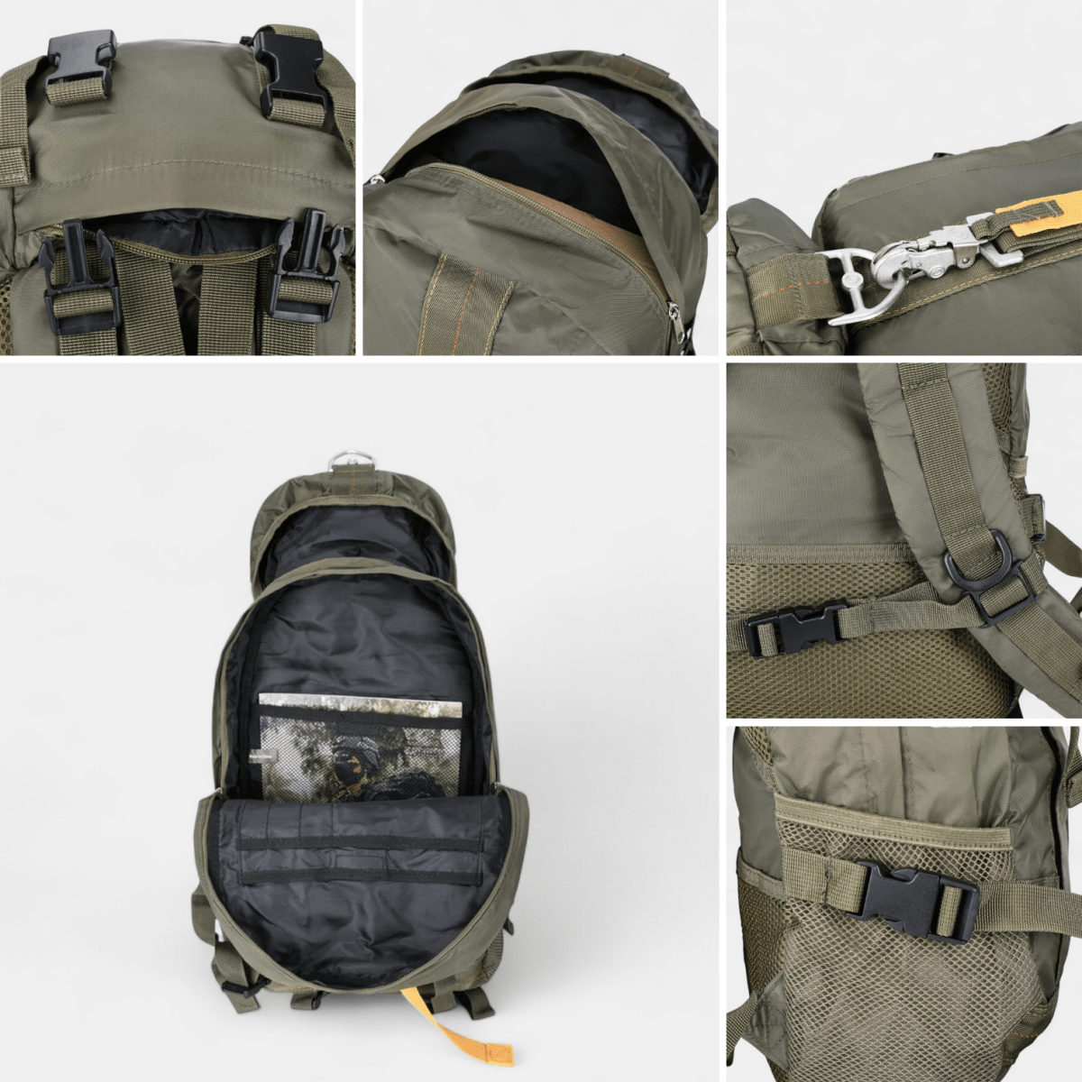 Tactical Backpack 30L Water-Repellent Nylon 10 Compartments