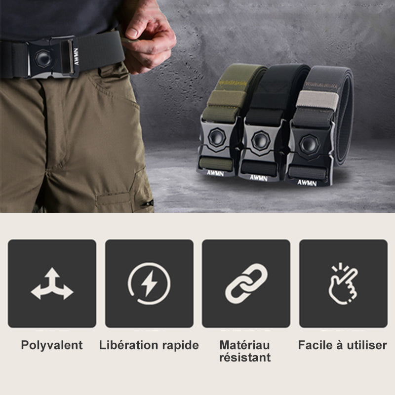 Tactical Belt Quick-Release Buckle Stepless Adjustment Durable Polyester