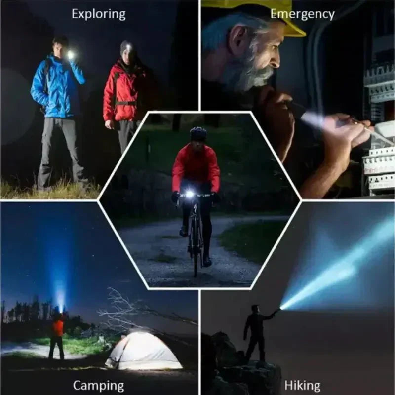 Tactical LED Flashlight 90,000 Lumens Adjustable Zoom IP65 Waterproof