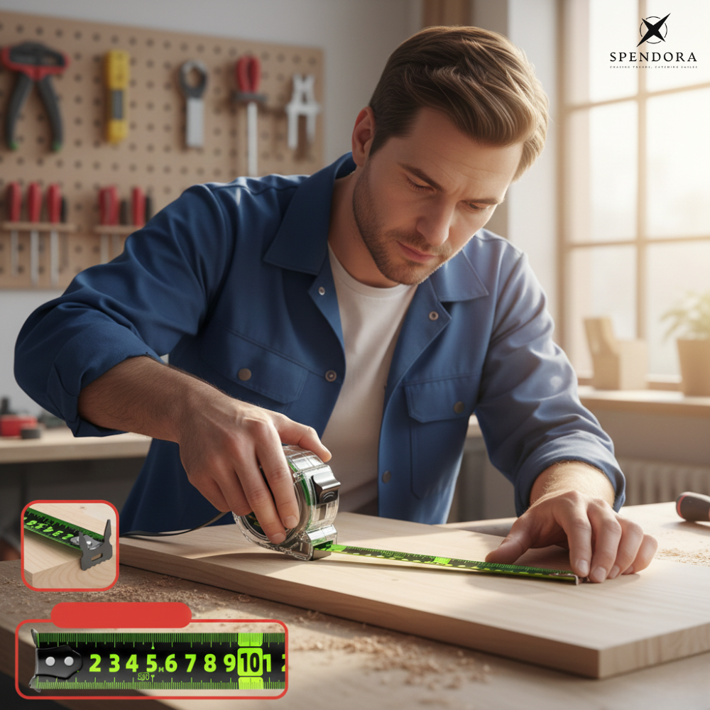 Tape Measure Neon Luminous Tape & Double-Sided Laser Markings