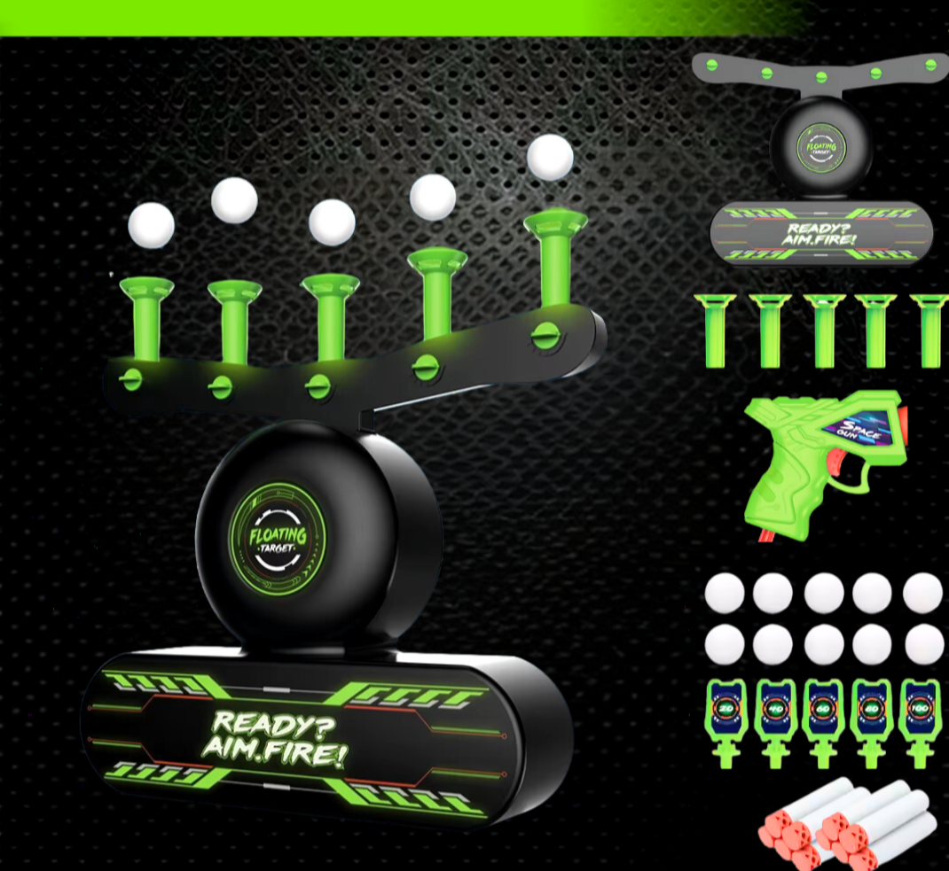 Target Game Floating Ball Adjustable Difficulty Foam Dart Gun