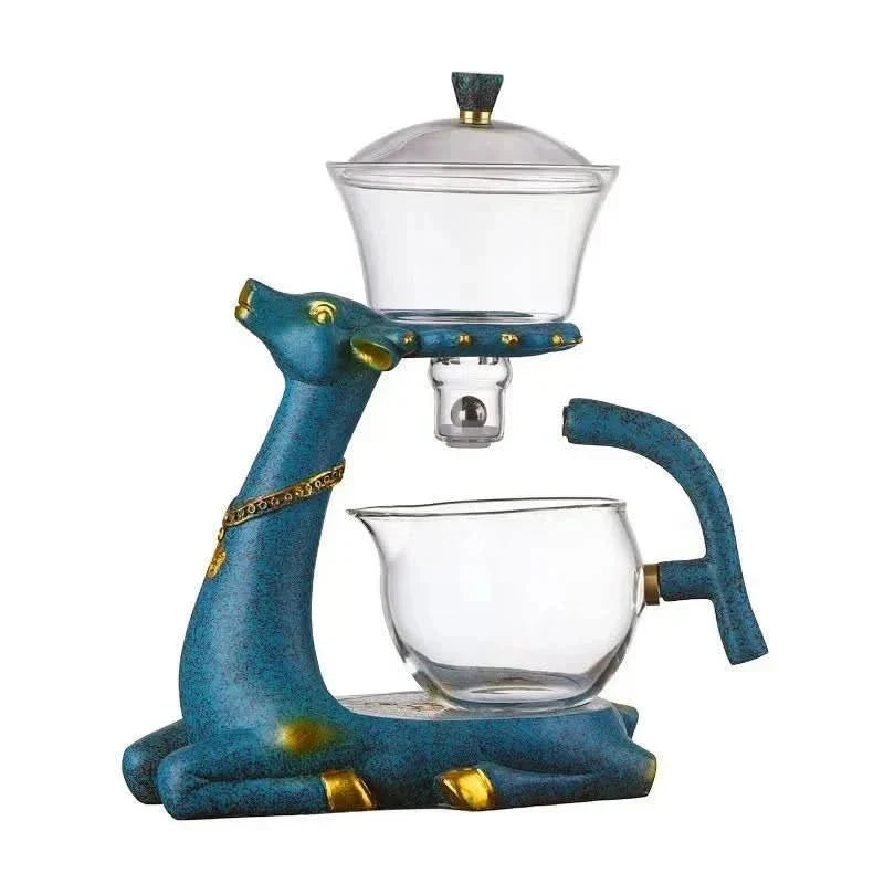 Tea Set Ceramic Animal Stand Heat-Resistant Glass Infuser