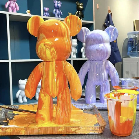 Teddy Bear Figure Paintable Vinyl 3 Acrylic Colors