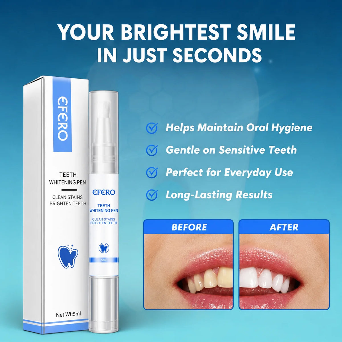 Teeth Whitening Pen Gentle Peroxide Precision Brush