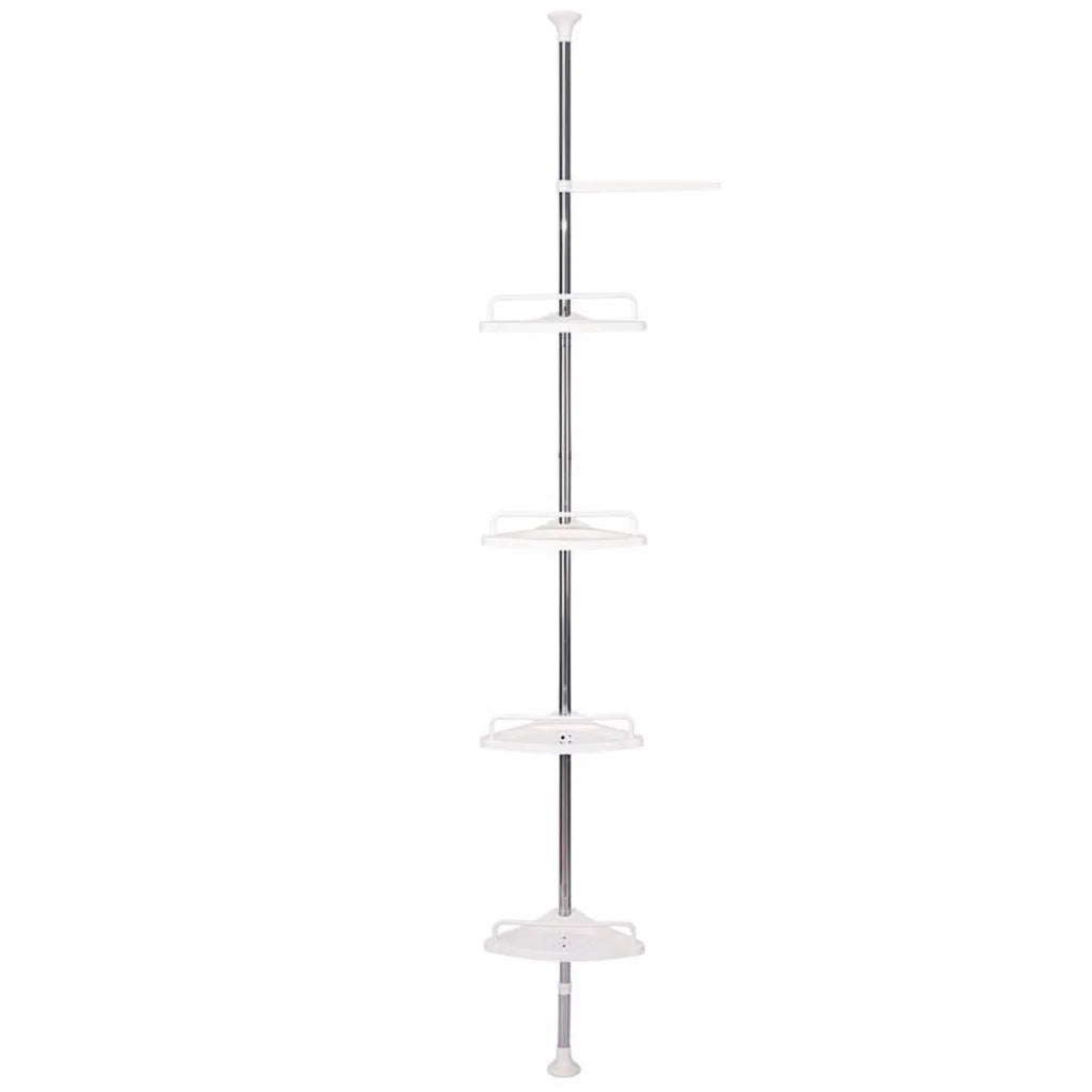 Telescopic Shower Shelf 4-Tier Adjustable No-Drill Stainless Steel