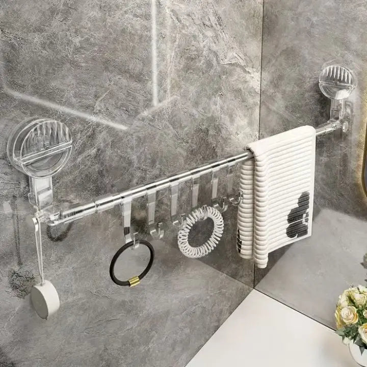 Telescopic Towel Rack Suction Cup Stainless Steel