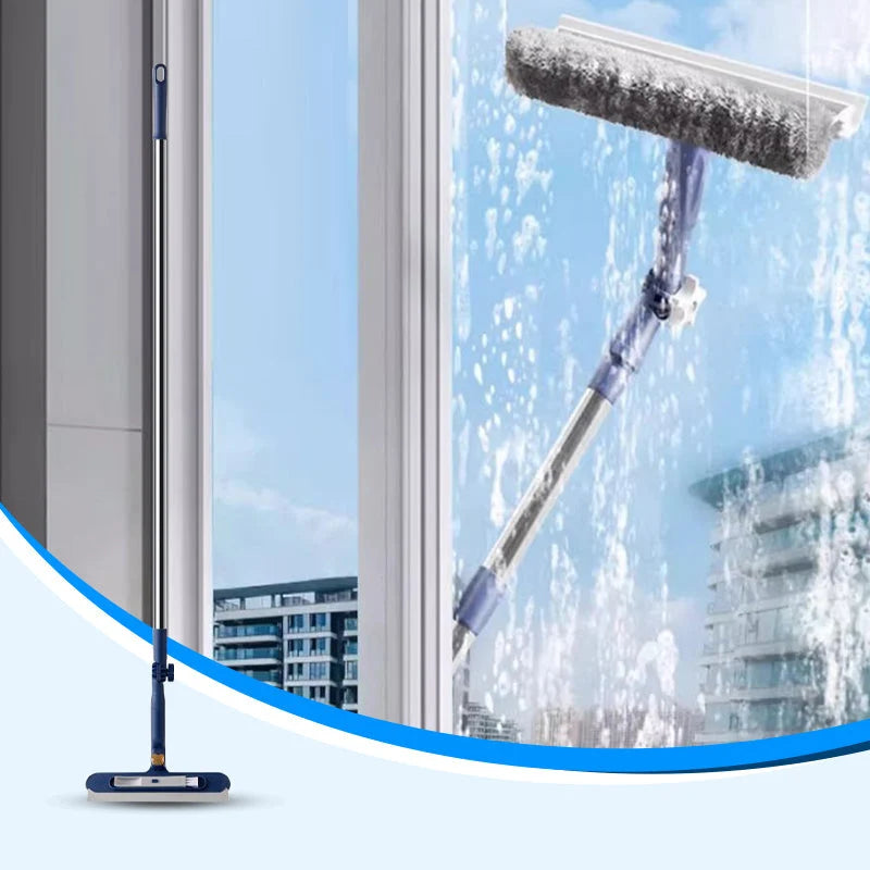 Telescopic Window Cleaner Sponge & Squeegee 120 cm Reach