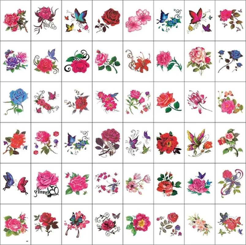 Temporary Tattoos Realistic 3D Waterproof Set of 50