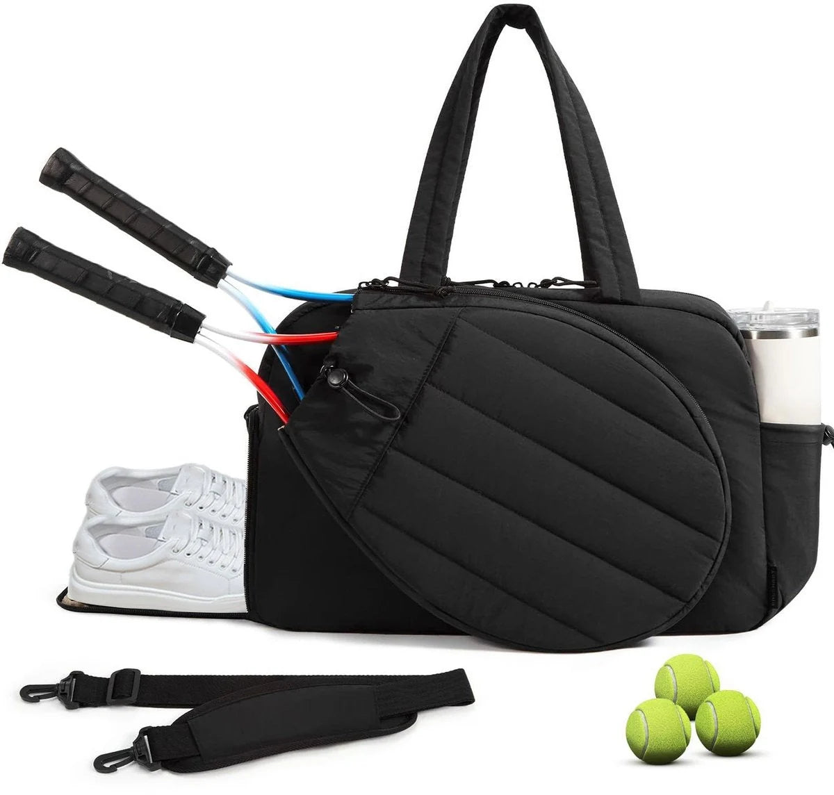 Tennis Bag Padded Racket Compartment & Shoe Compartment 42L Capacity
