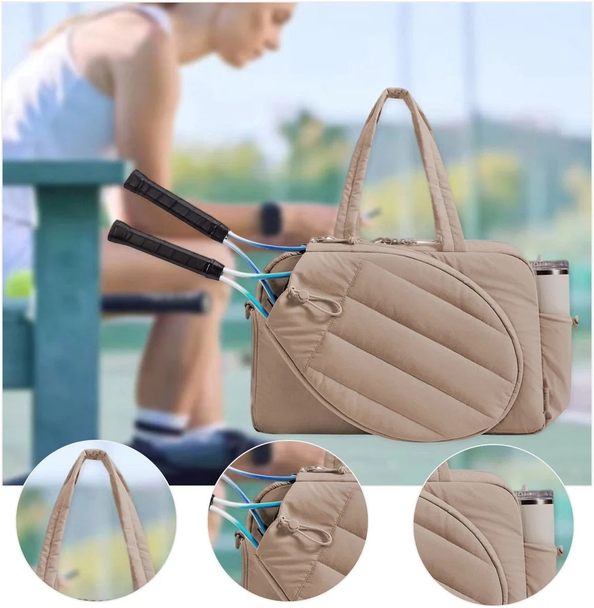 Tennis Bag Padded Racket Compartment & Shoe Compartment 42L Capacity