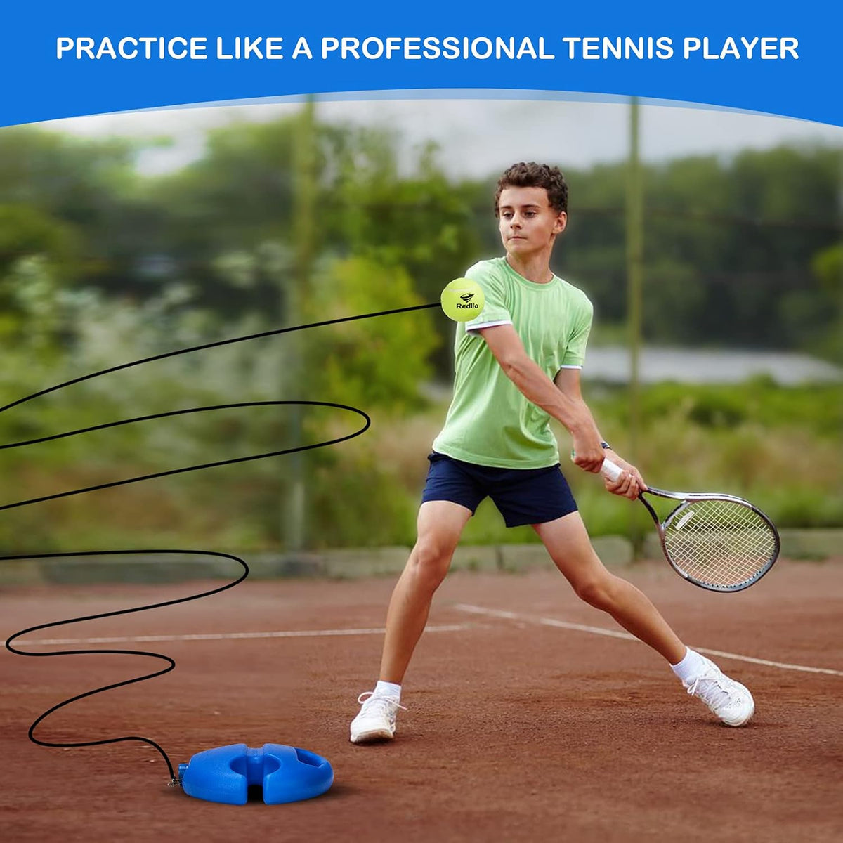 Tennis Rebound Trainer Self-Returning Ball Anti-Slip Base