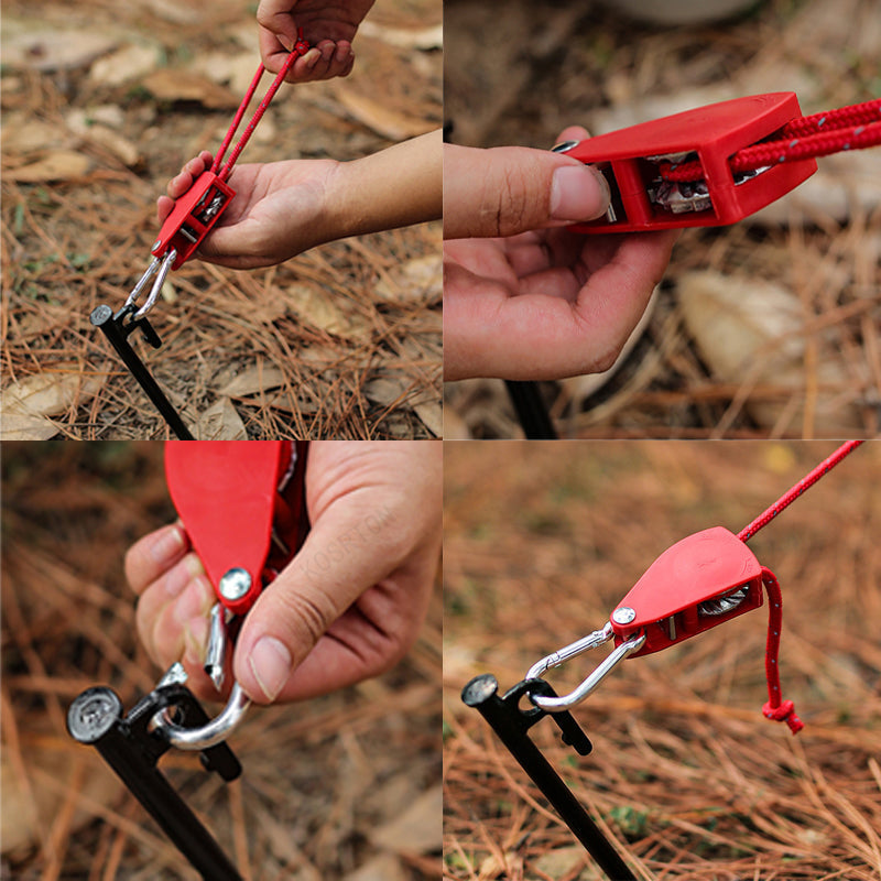 Tent Guy Lines Adjustable Roller Buckles Set of 4