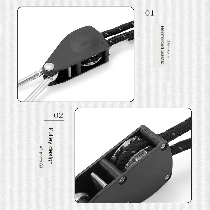 Tent Guy Lines Adjustable Roller Buckles Set of 4