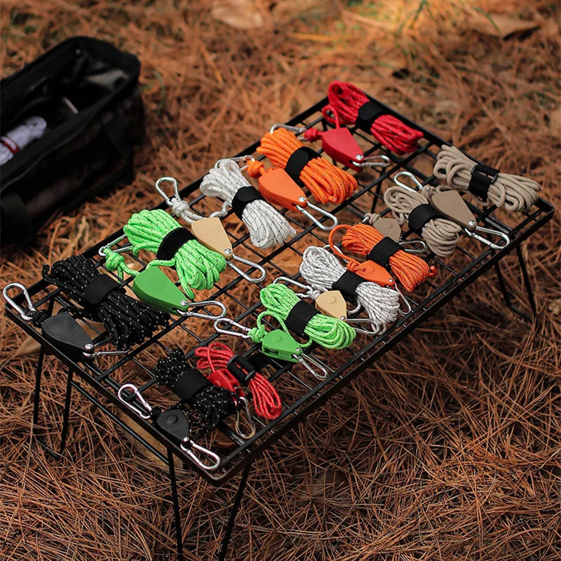 Tent Guy Lines Adjustable Roller Buckles Set of 4