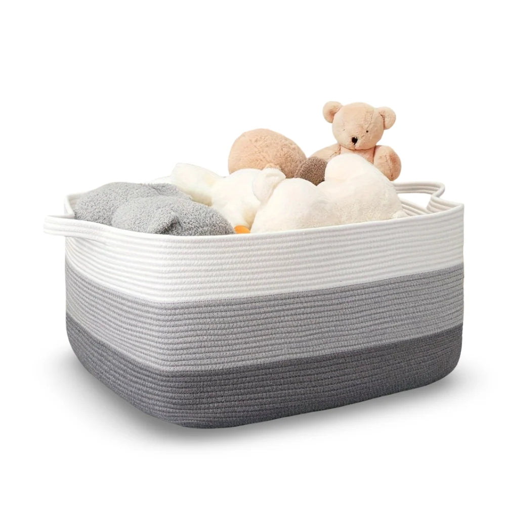 Textile Storage Basket 45L Machine Washable & Reinforced Handles