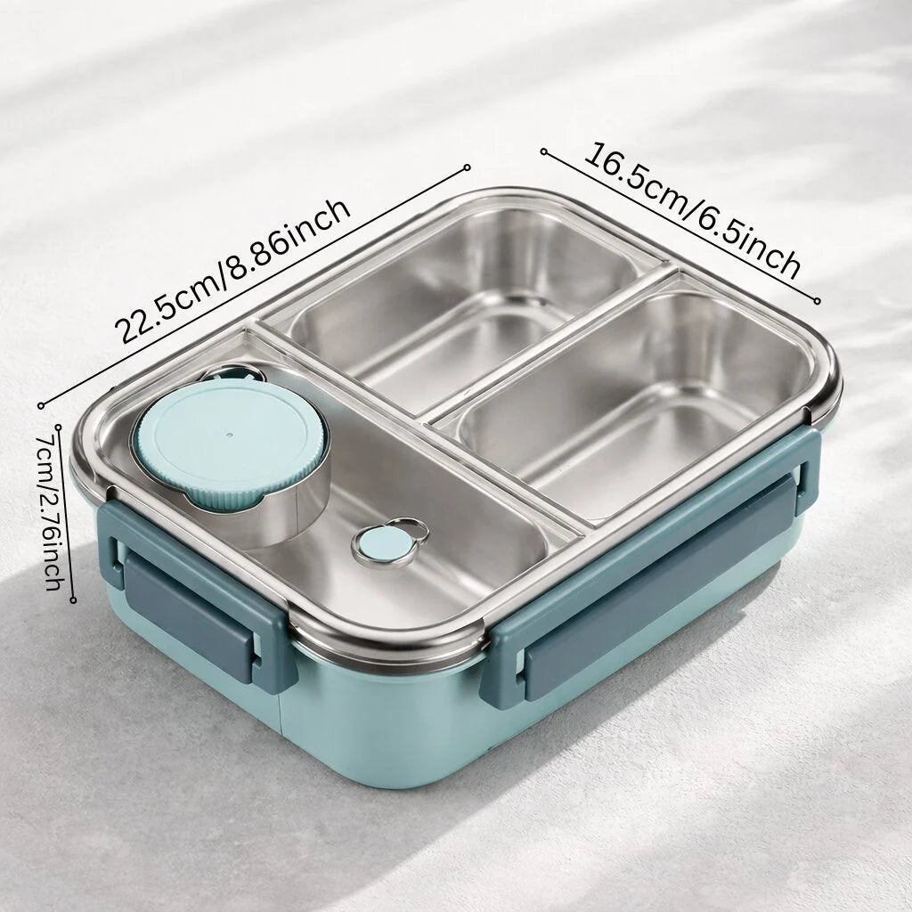 Thermal Food Container Insulated Stainless Steel Compartments Leak-Proof Closure