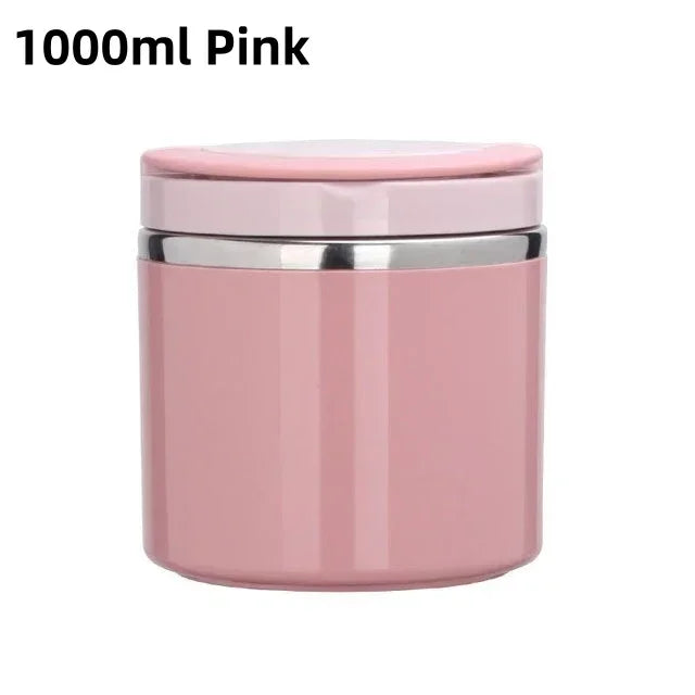 Thermal Lunchbox Double-Walled Stainless Steel Leak-Proof Lid & Handle