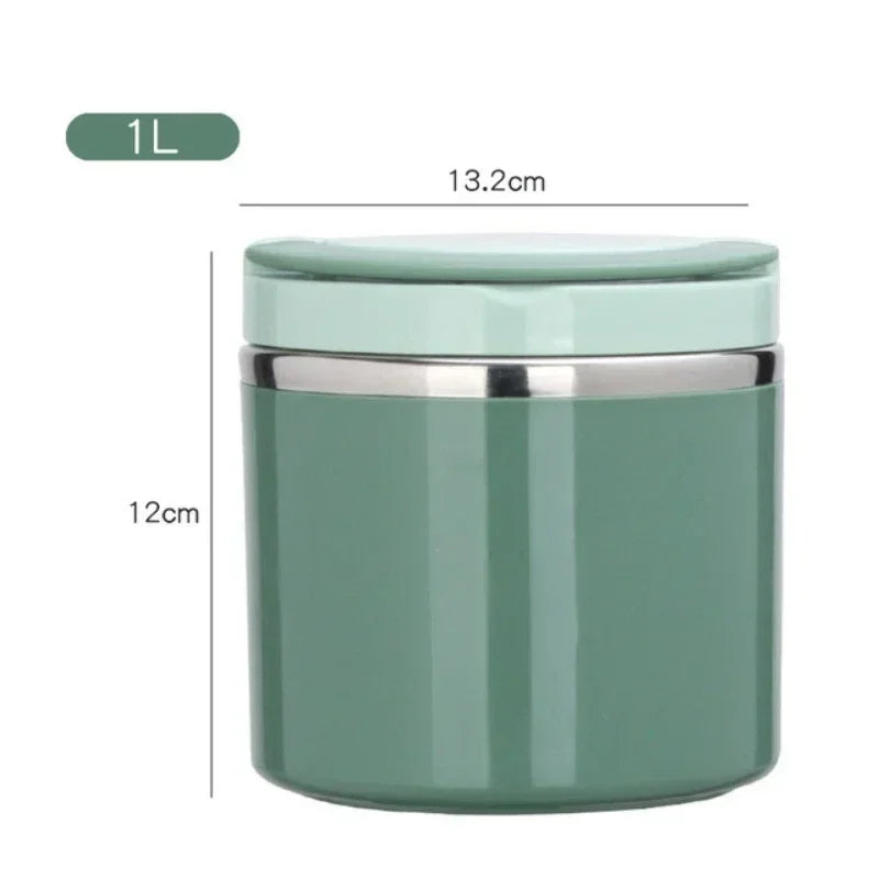 Thermal Lunchbox Double-Walled Stainless Steel Leak-Proof Lid & Handle
