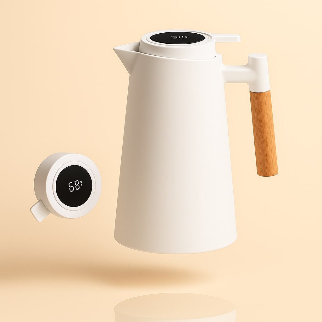 Thermos Flask 1L Digital Temperature Display Vacuum Insulated