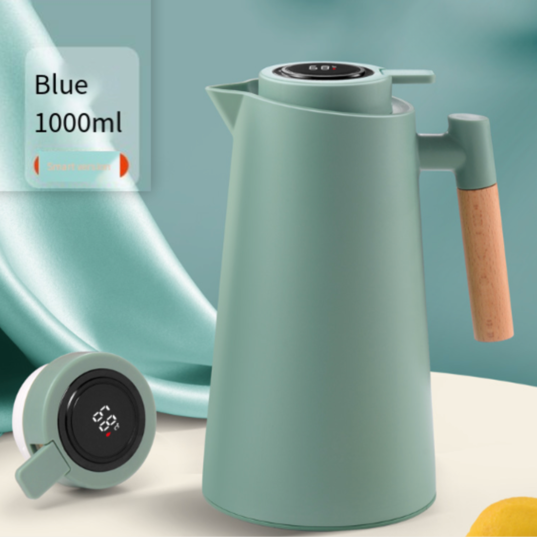 Thermos Flask Vacuum Insulated Leak-Proof Wooden Handle