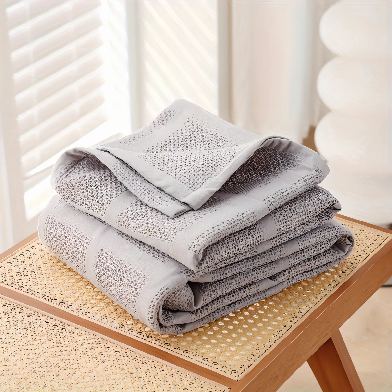 Throw Blanket 100% Cotton Waffle Breathable & Hypoallergenic