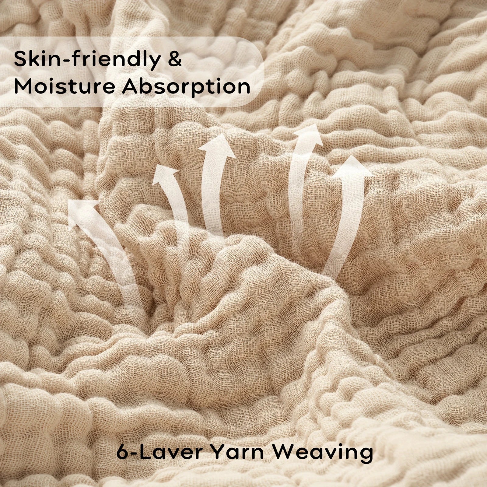 Throw Blanket 6-Layer Muslin 100% Cotton