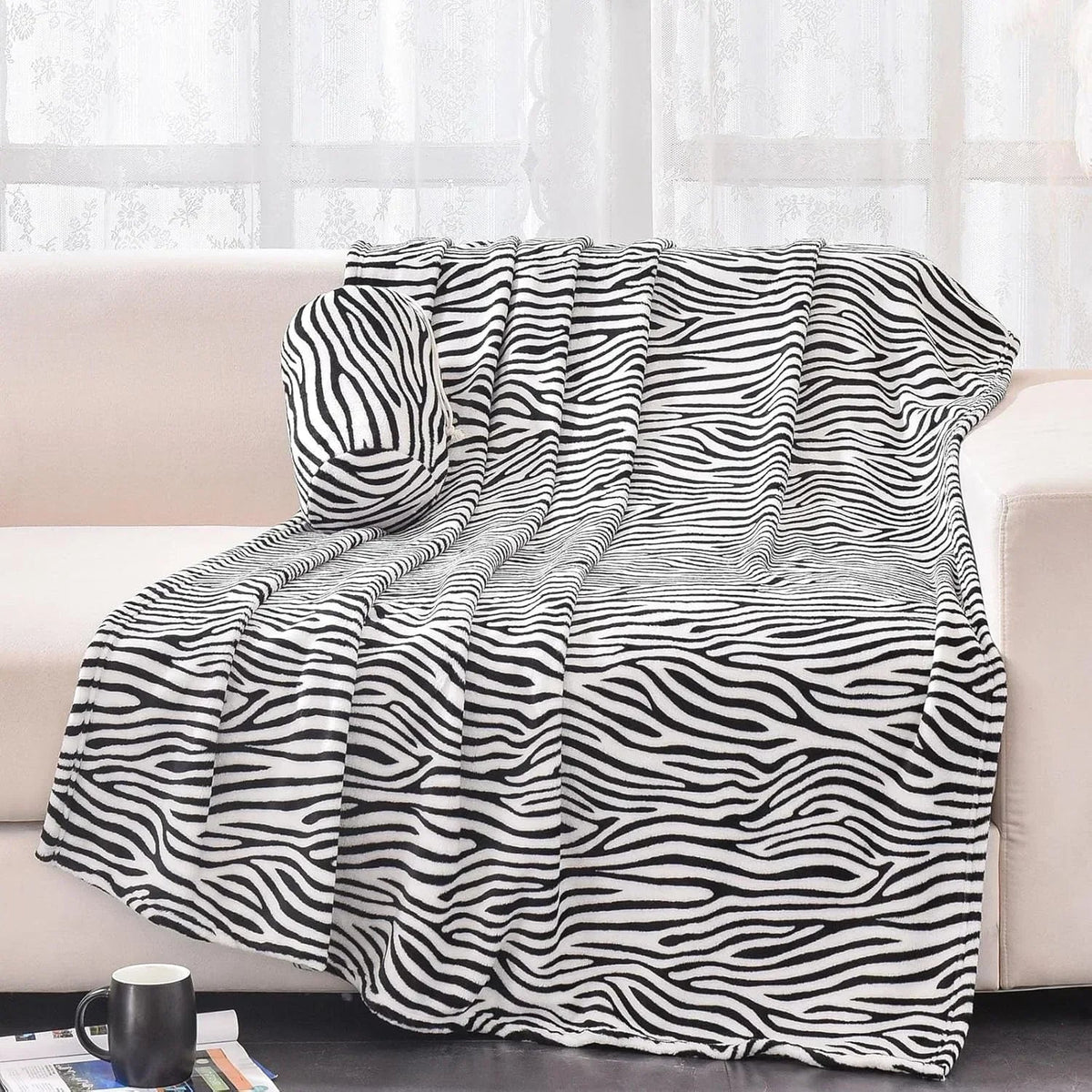 Throw Blanket Plush Flannel Leopard Print Machine Washable