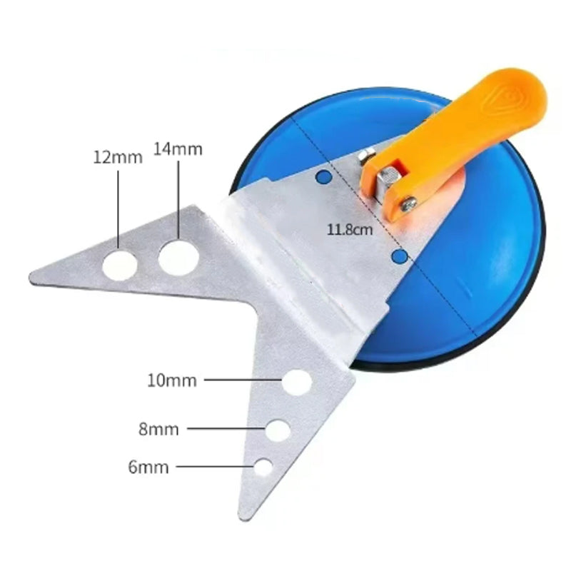 Tile Drill Guide Suction Cup Curved Holder Stainless Steel