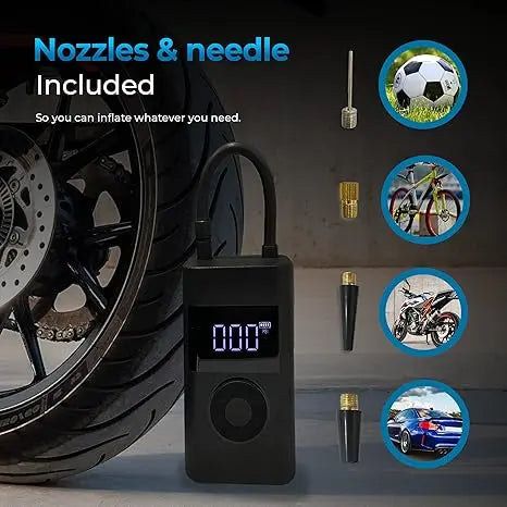Tire Inflator Digital Auto-Stop Rechargeable USB & LED