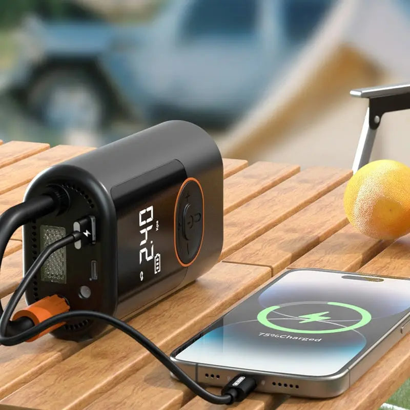 Tire Inflator Digital Auto-Stop Rechargeable USB & LED
