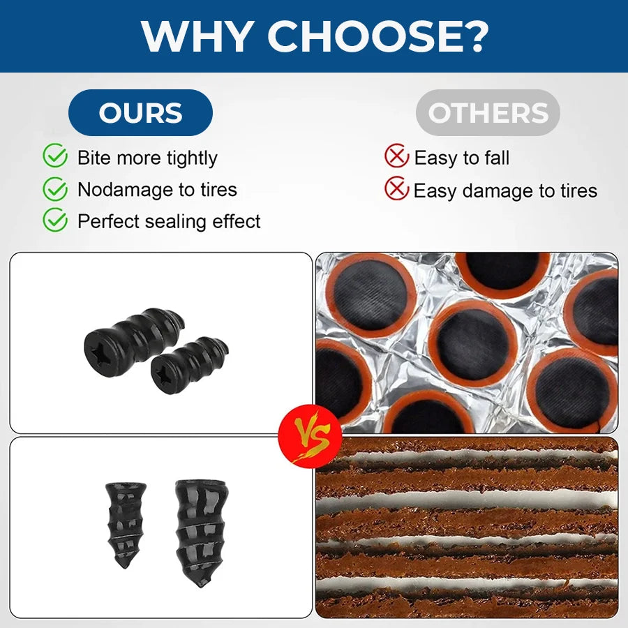Tire Repair Kit Self-Sealing Rubber 60-Piece