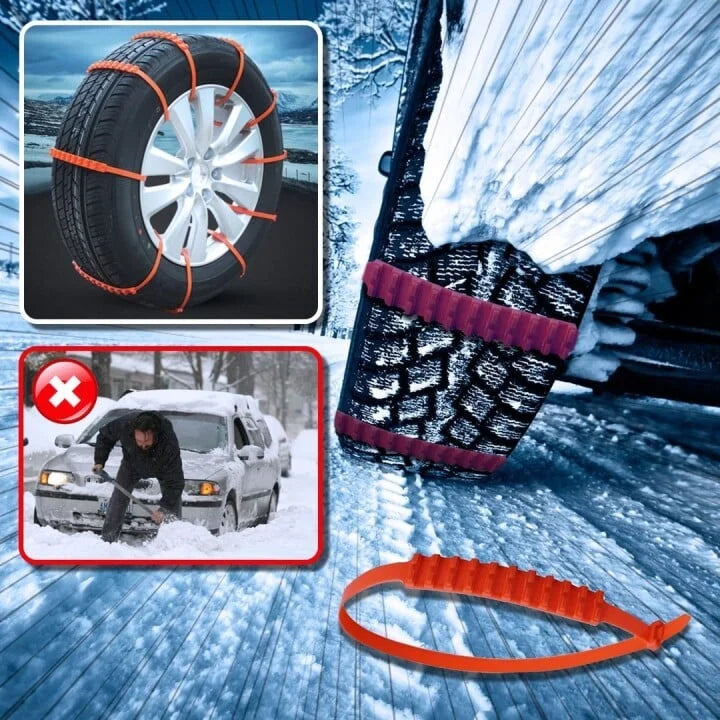 Tire Snow Chains Nylon Anti-Slip Adjustable 18-32 Inches