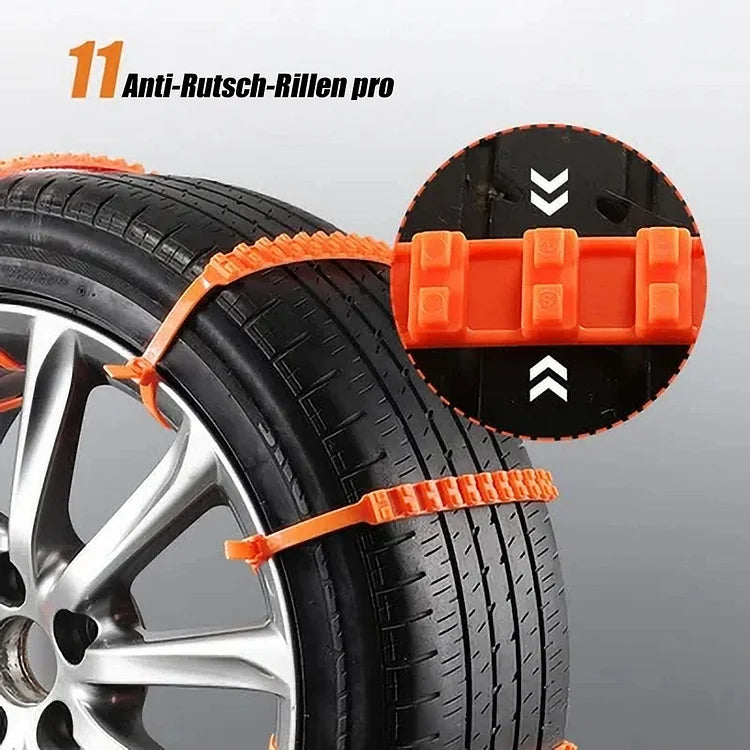 Tire Snow Chains Nylon Anti-Slip Adjustable 18-32 Inches