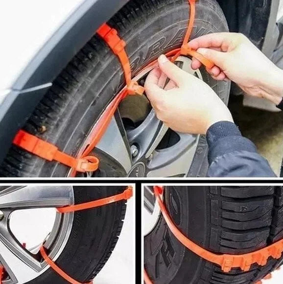Tire Snow Chains Nylon Anti-Slip Adjustable 18-32 Inches
